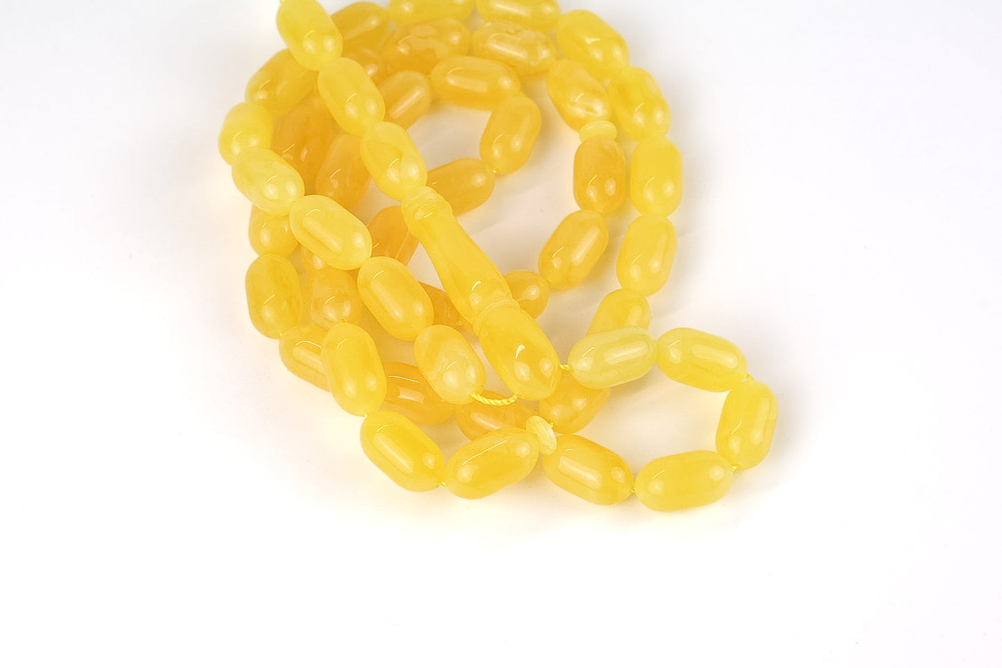 Rare Mango Yellow Natural Baltic Amber Rosary (25.24g) | Certified Mesbah | Tetibel