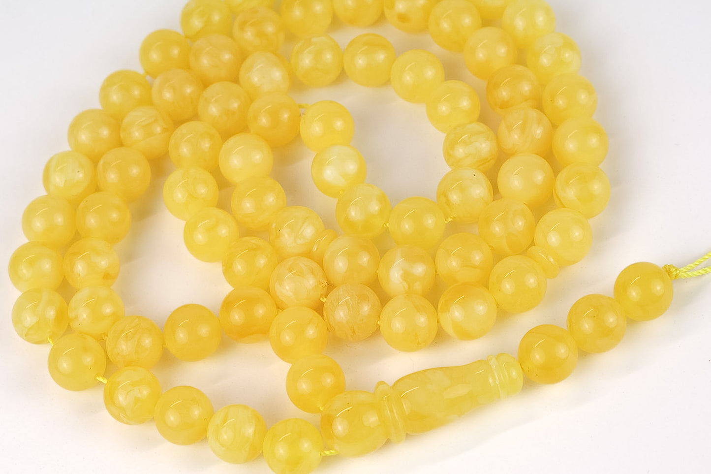 Rare Mango Yellow Natural Baltic Amber Rosary (30.05g) | Certified Mesbah | Tetibel