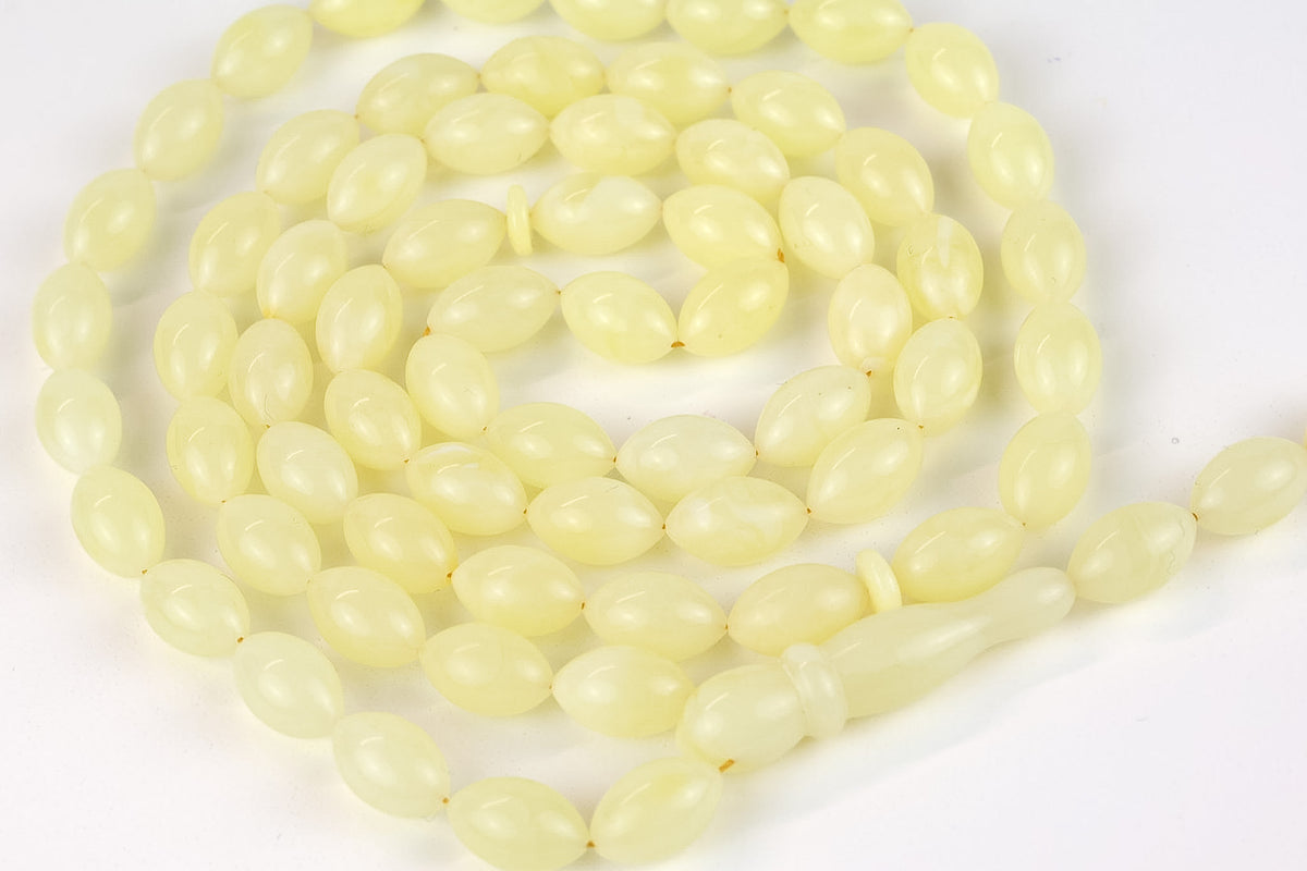 Natural Light Yellow Baltic Amber Rosary (22.94g) | Certified Mesbah | Tetibel