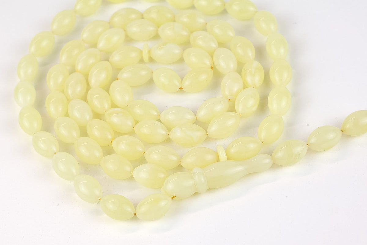 Natural Light Yellow Baltic Amber Rosary (22.94g) | Certified Mesbah | Tetibel