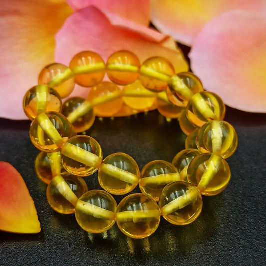 Amber Beads Clear Bracelet