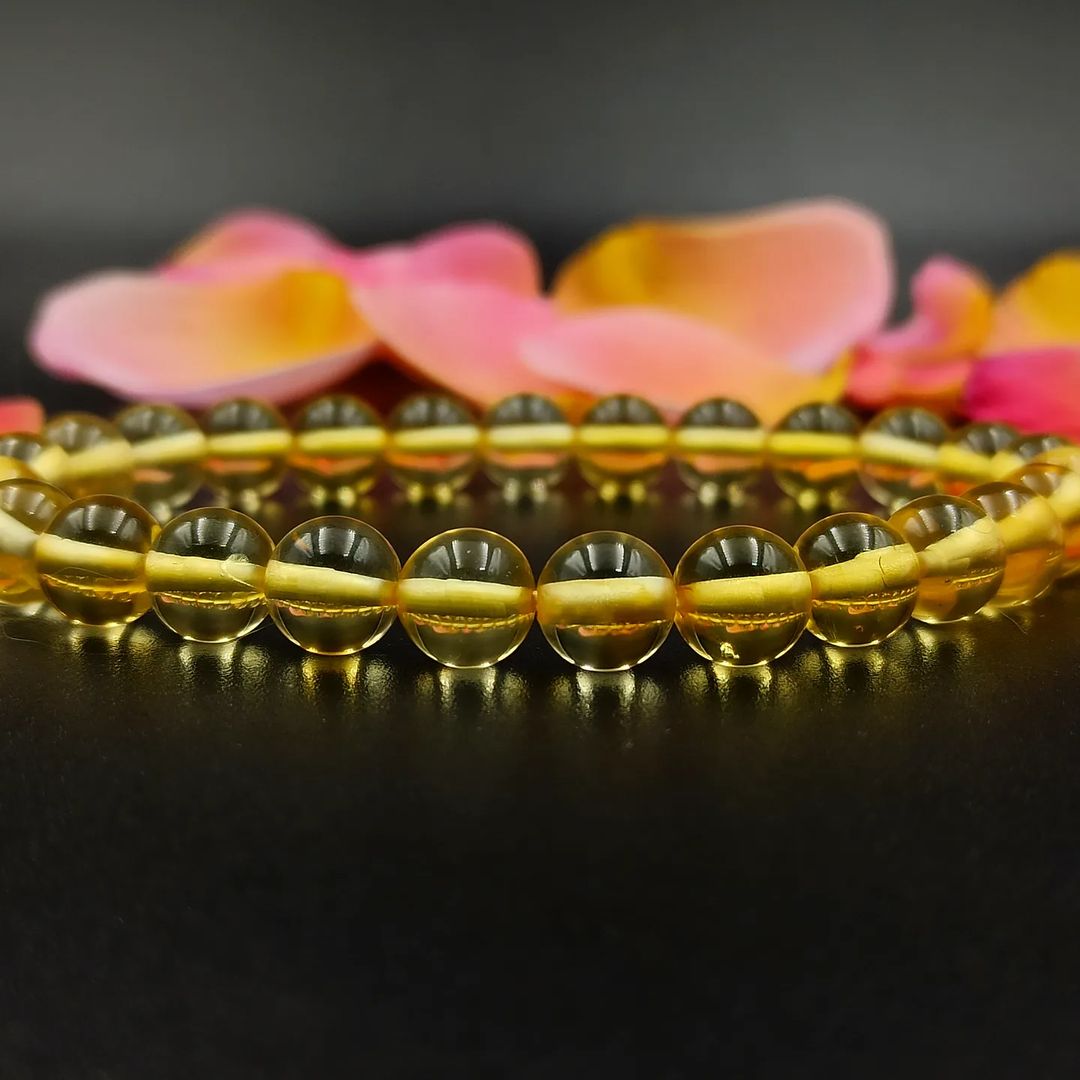 Amber Beads Clear Bracelet