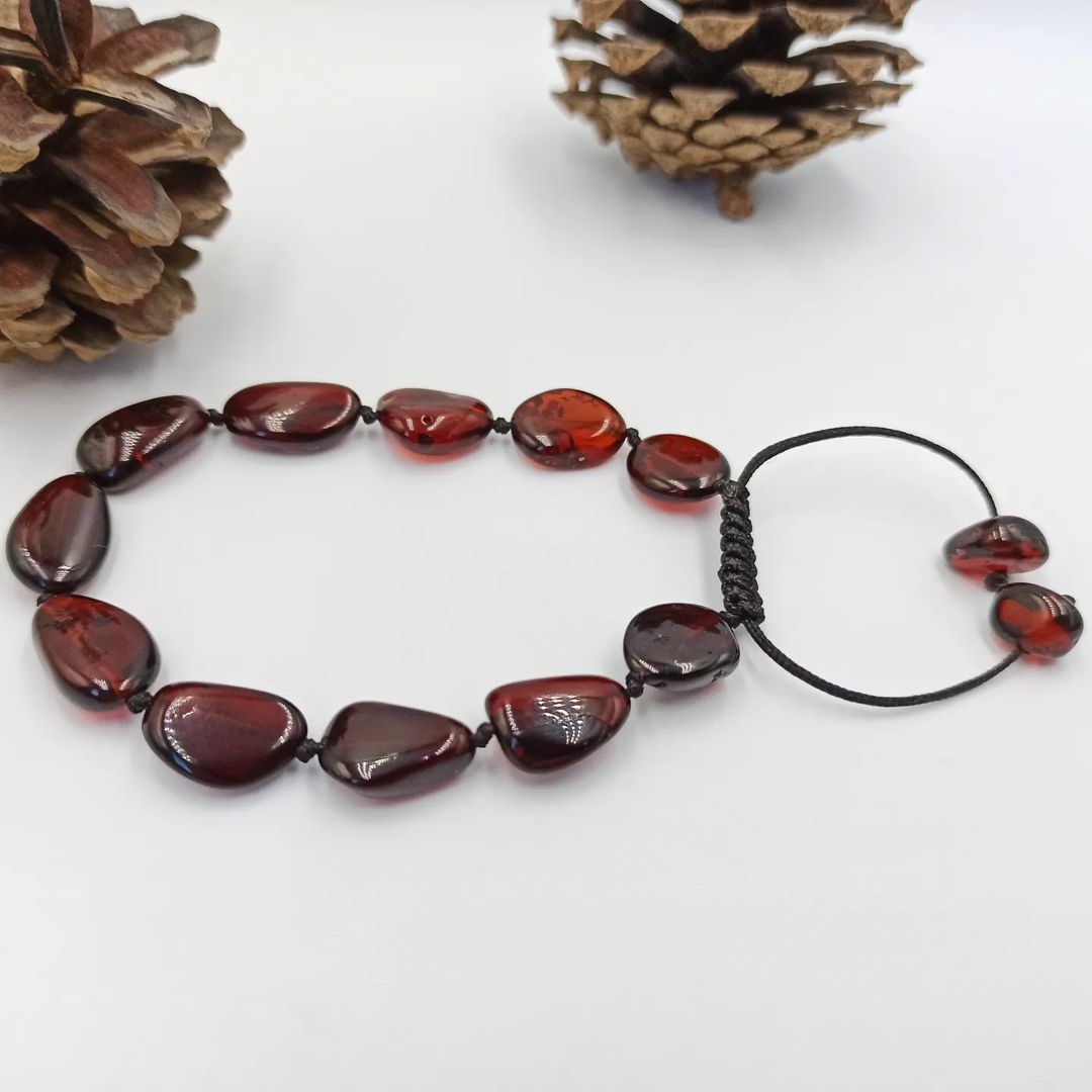 Amber Bracelet with adjustable sliding knot