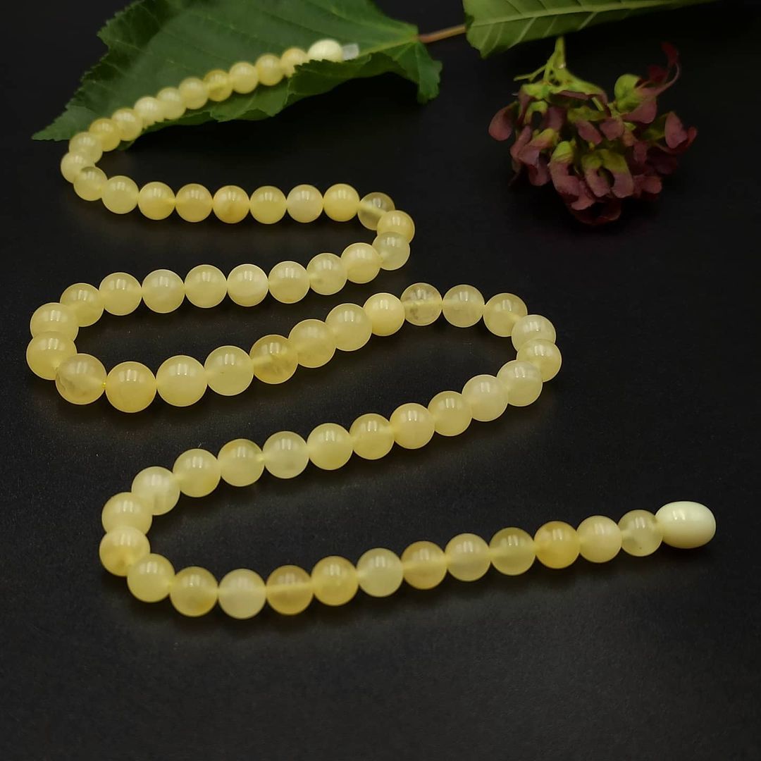 Amber Necklace Bead Yellow