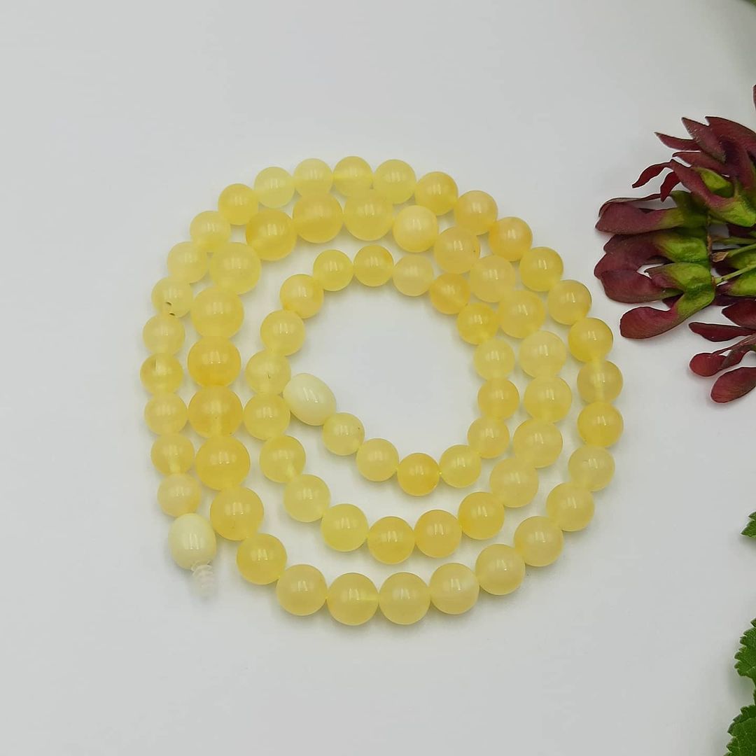 Amber Necklace Bead Yellow