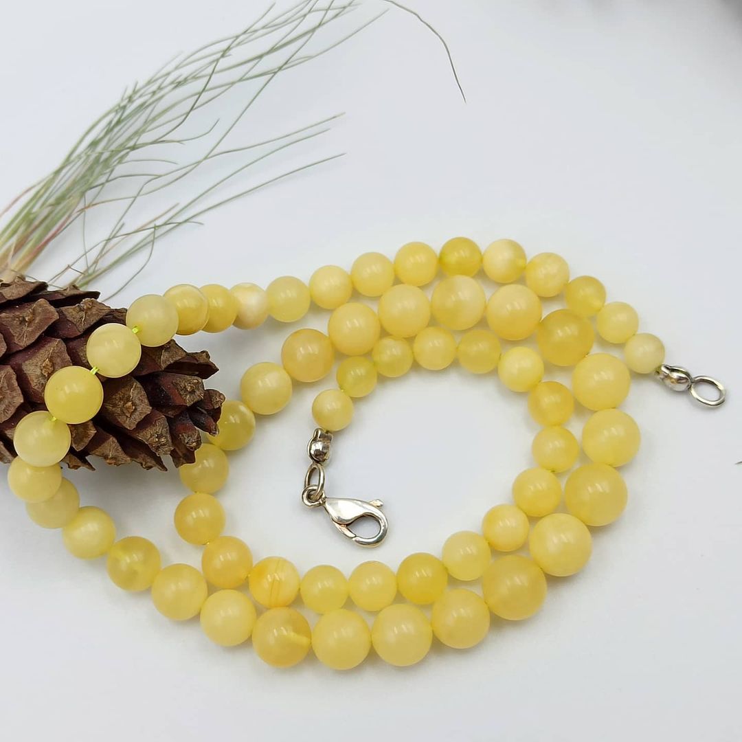 Amber Necklace Bead Yellow