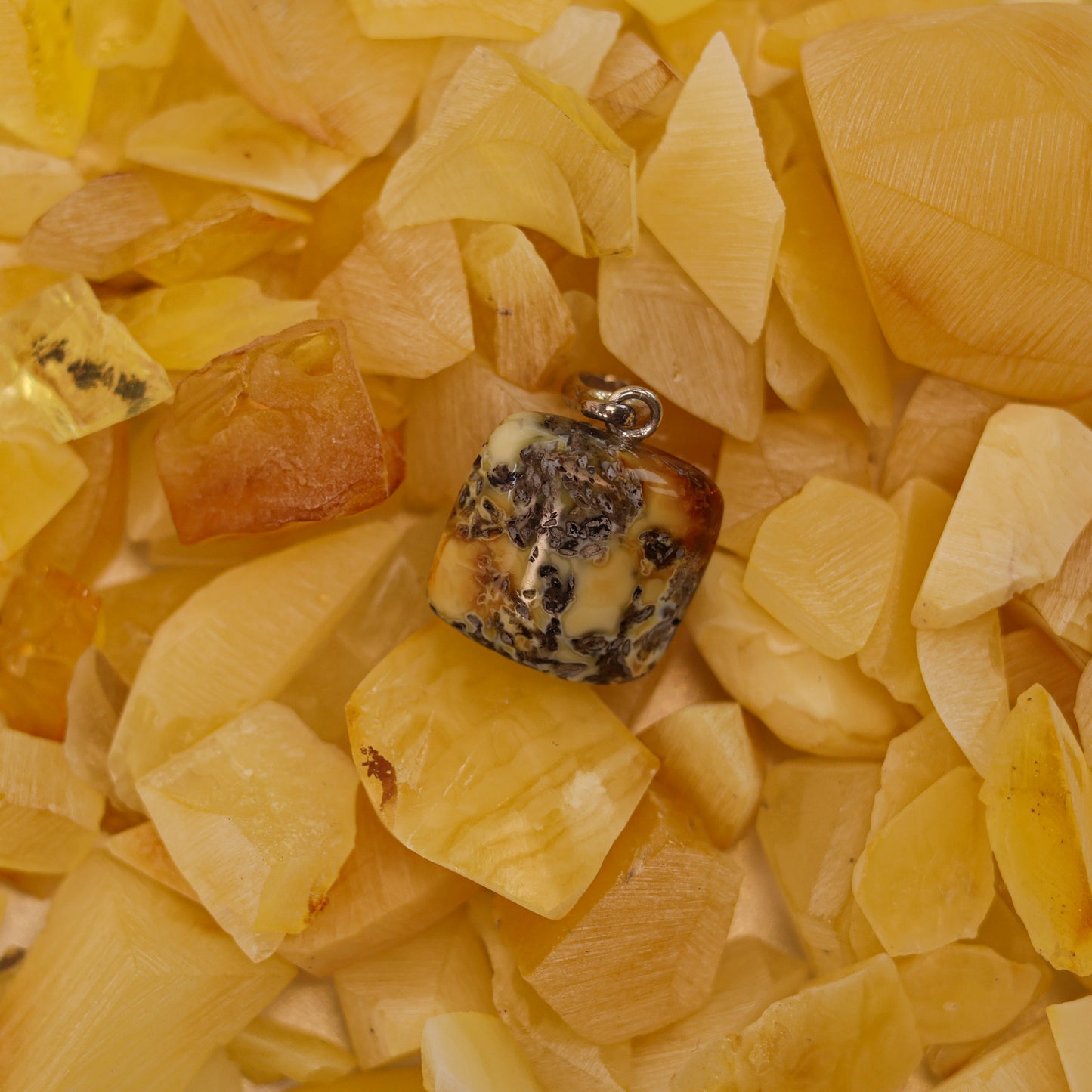 Amber Silver Pendant