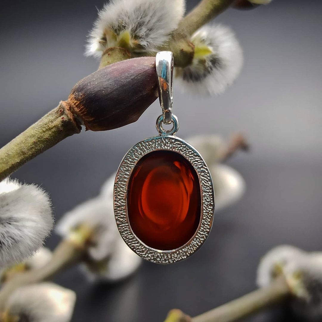 Amber Silver Pendant