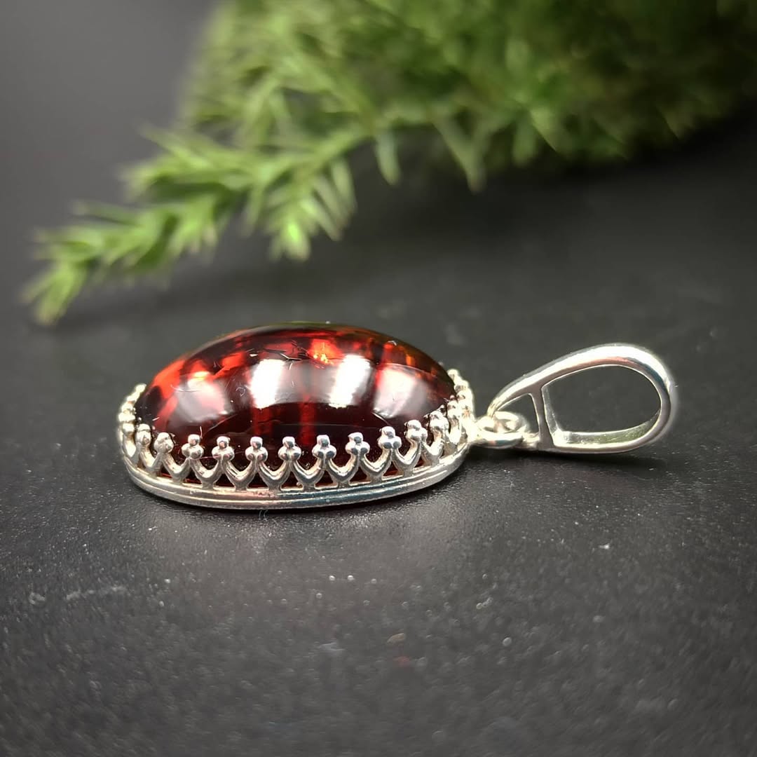 Amber Silver Pendant