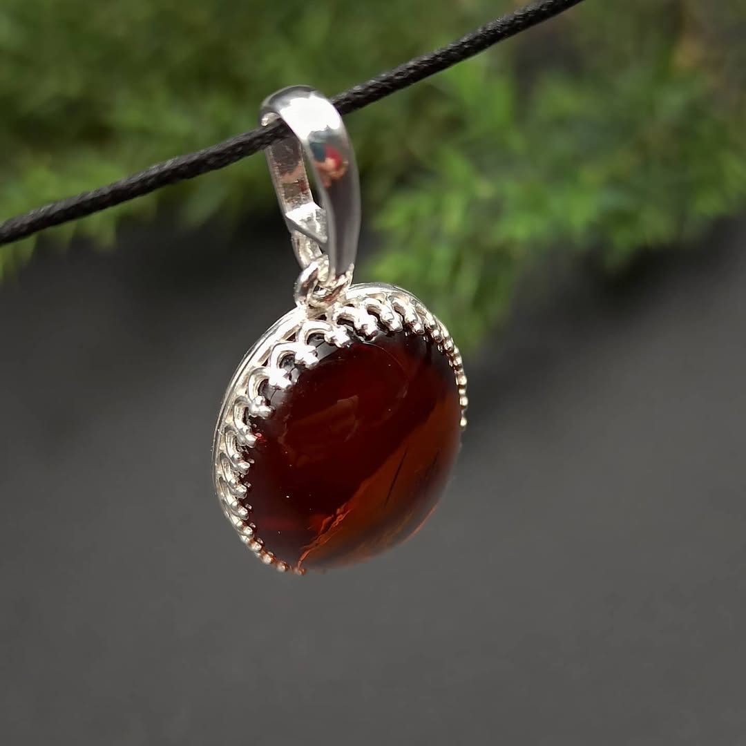 Amber Silver Pendant
