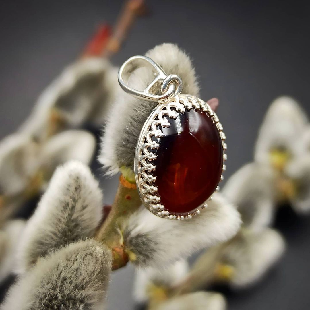 Amber Silver Pendant