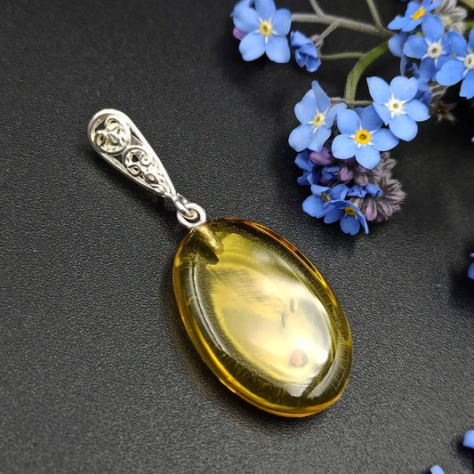 Amber Silver Pendant