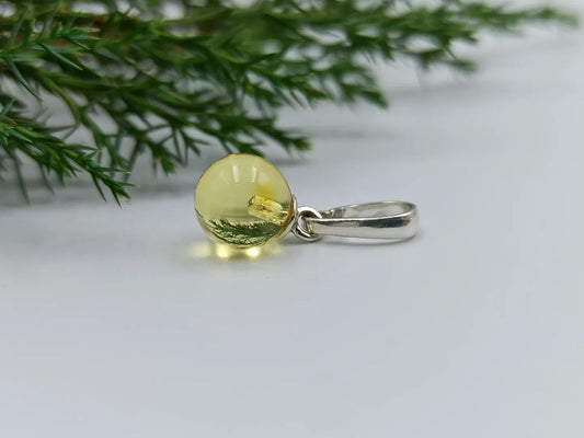 Amber Silver Pendant