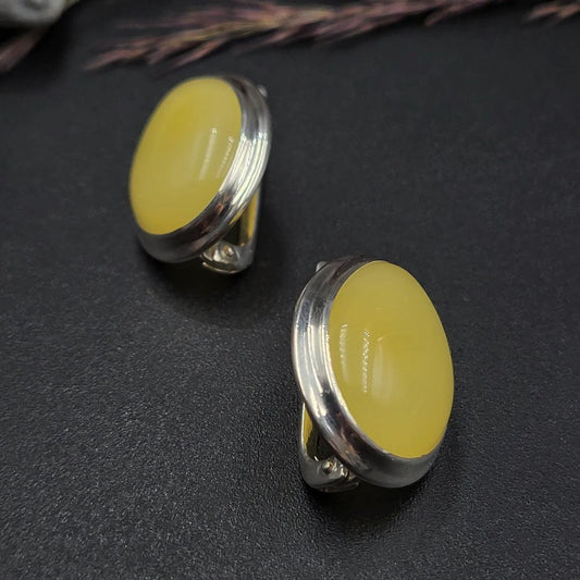 Amber Silver Earrings