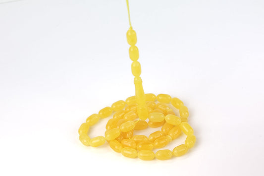 Rare Mango Yellow Natural Baltic Amber Rosary (25.24g) | Certified Mesbah | Tetibel