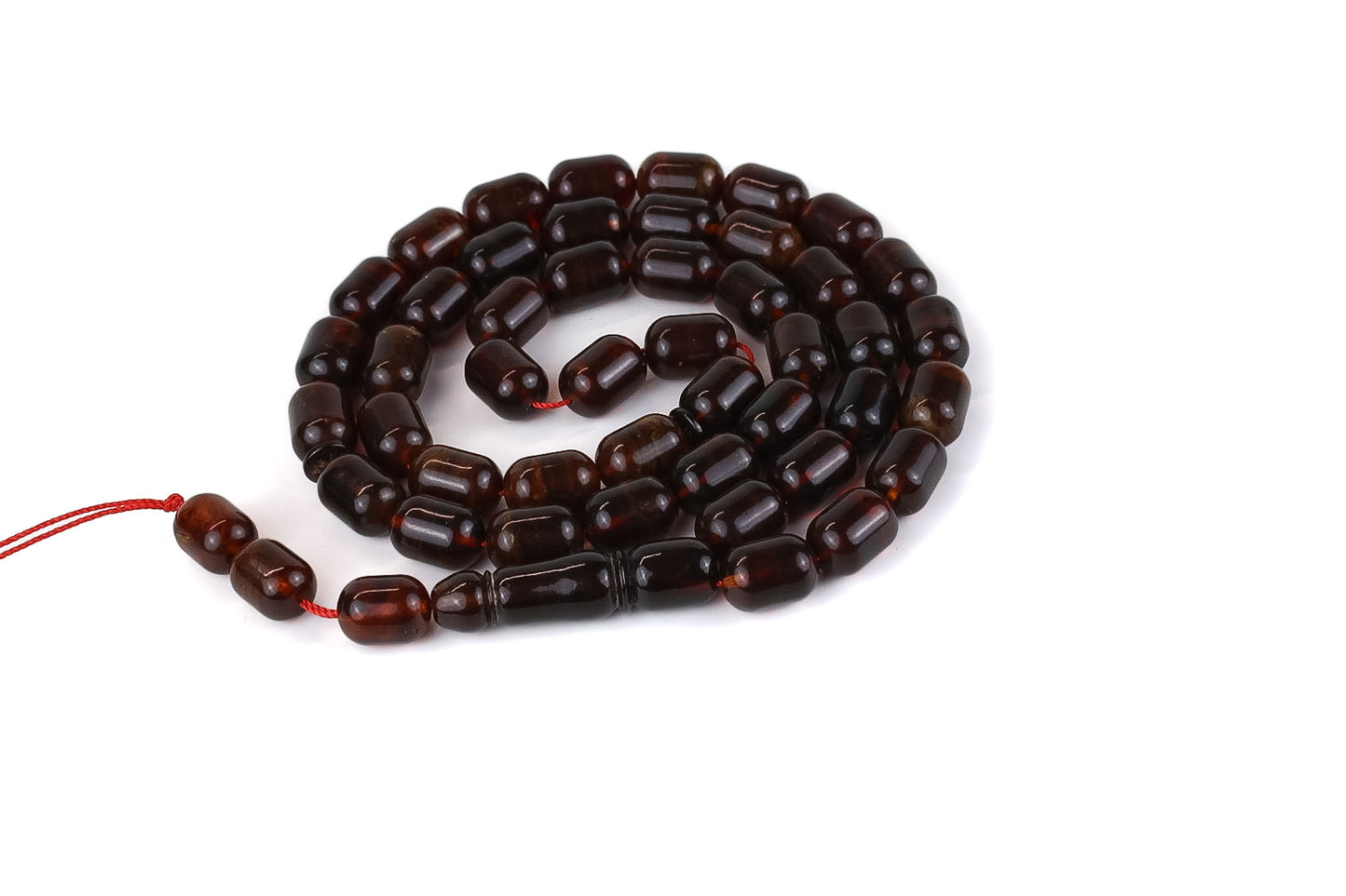 Certified Pressed Brown Baltic Amber Rosary (36.94g) |  Mesbah Tetibel