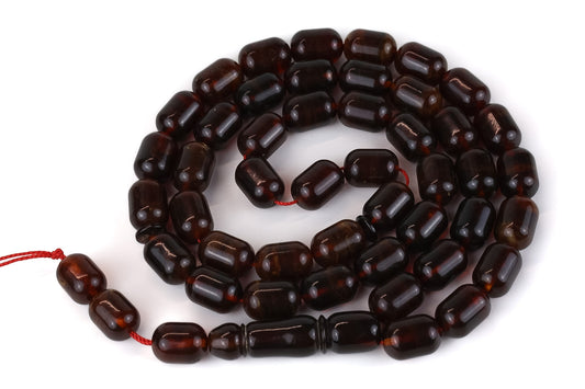 Certified Pressed Brown Baltic Amber Rosary (36.94g) |  Mesbah Tetibel