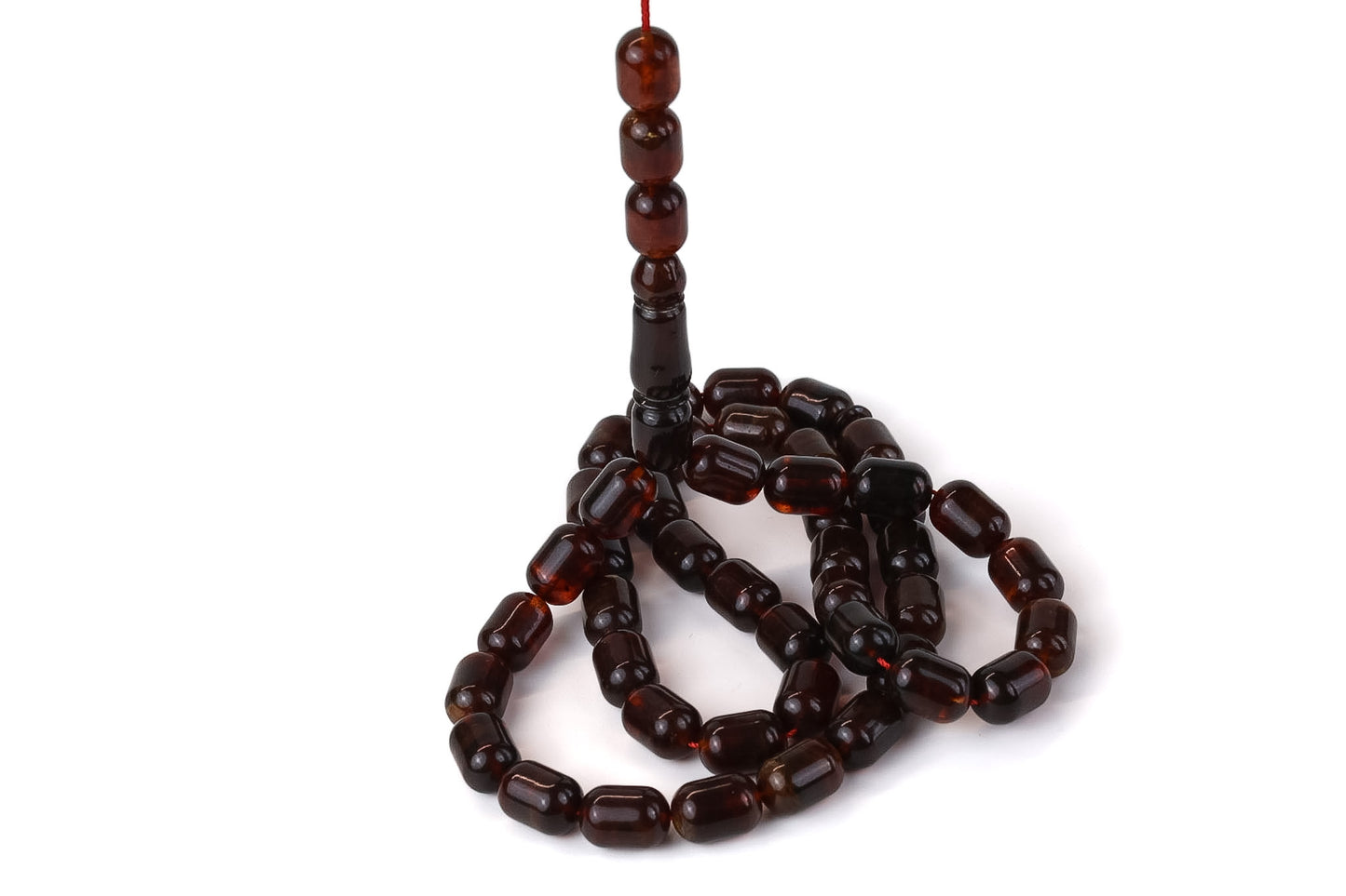 Certified Pressed Brown Baltic Amber Rosary (36.94g) |  Mesbah Tetibel