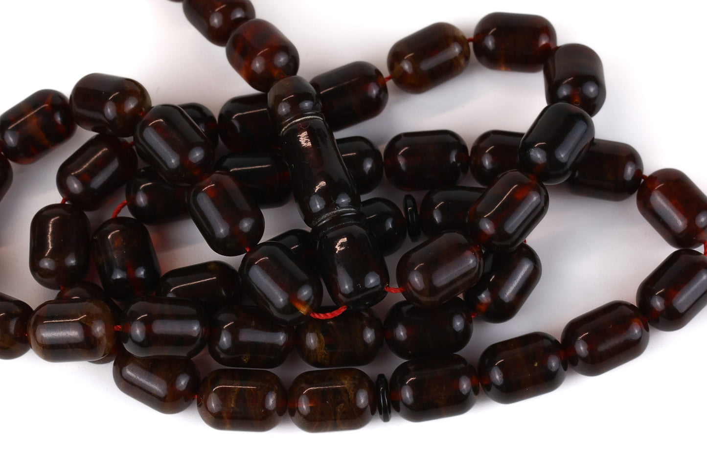 Certified Pressed Brown Baltic Amber Rosary (36.94g) |  Mesbah Tetibel