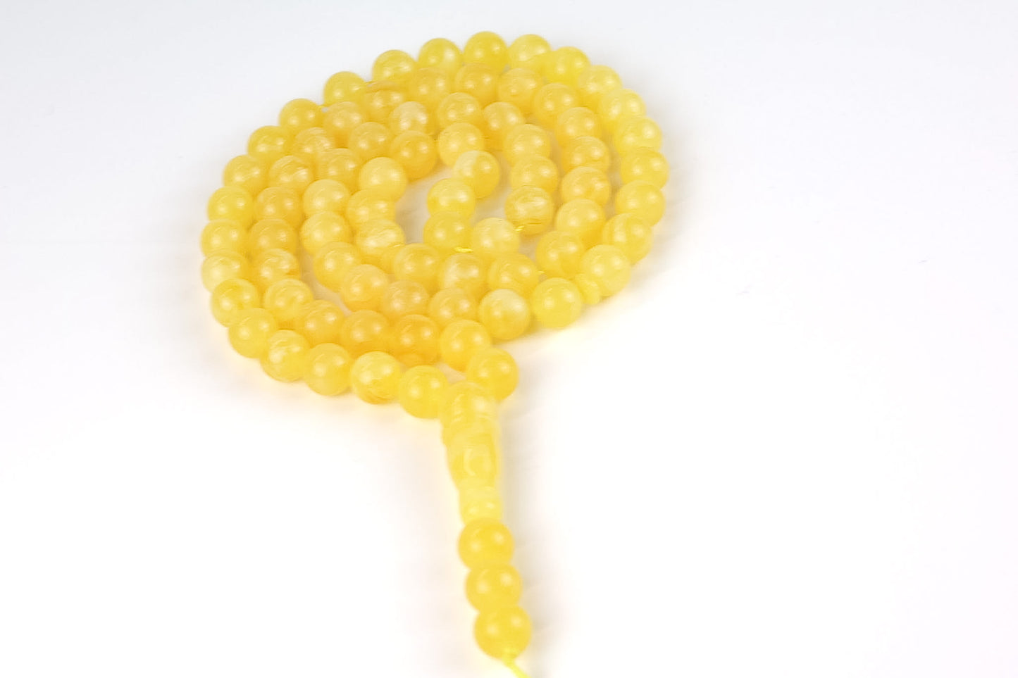Rare Mango Yellow Natural Baltic Amber Rosary (30.05g) | Certified Mesbah | Tetibel