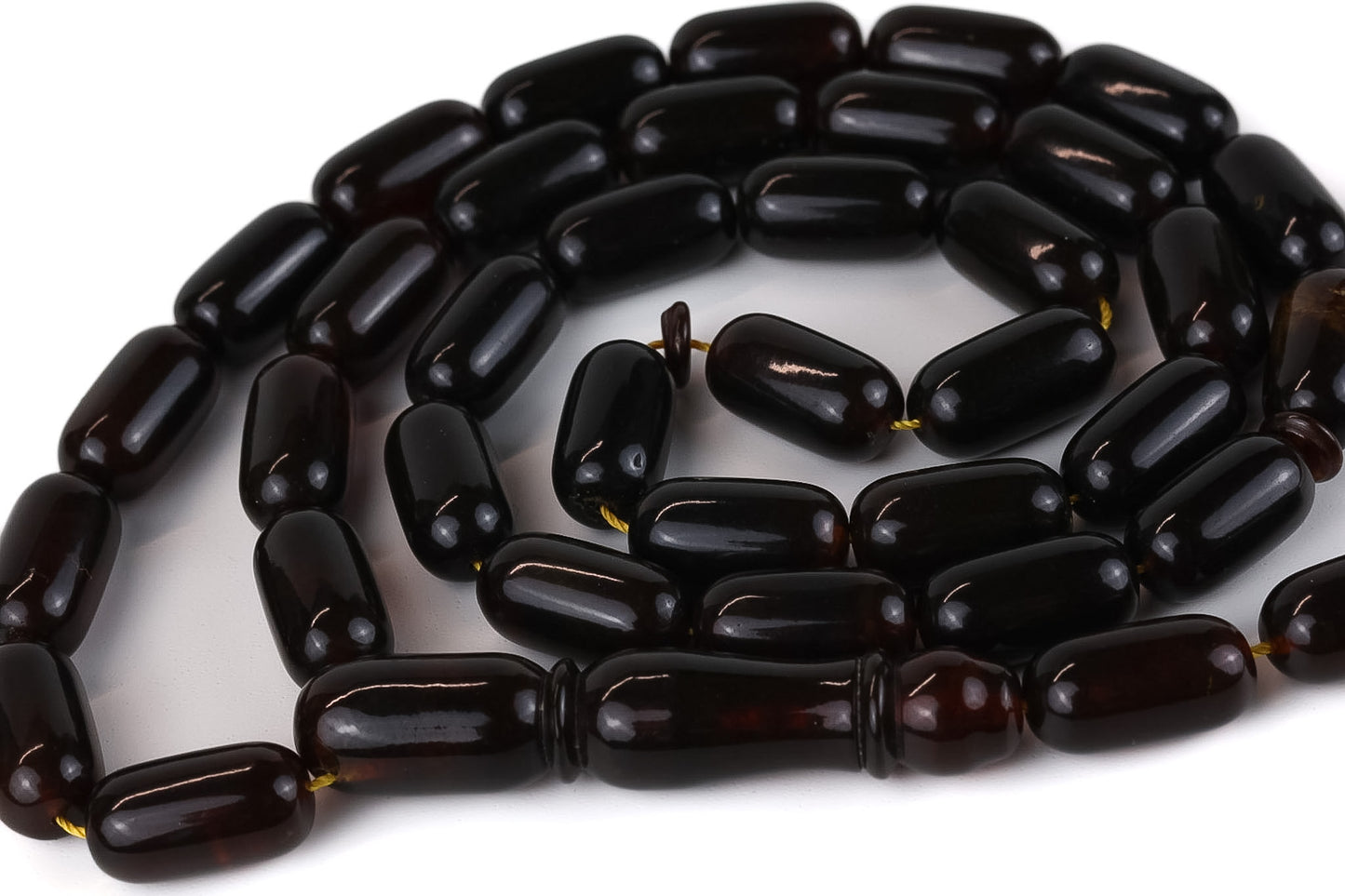 Pressed Brown Baltic Amber Rosary (42.16g) | Certified Pressed Mesbah | Minor imperfections