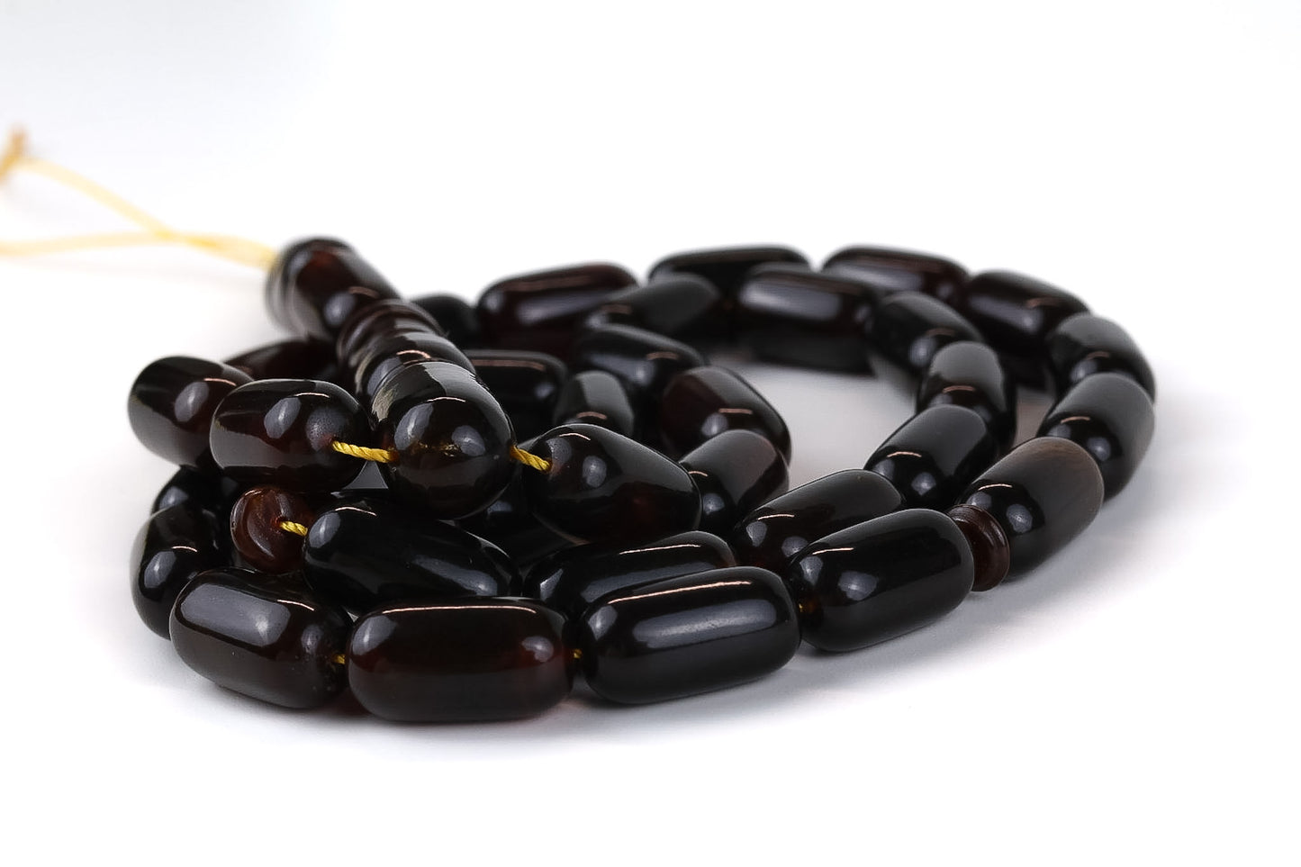 Pressed Brown Baltic Amber Rosary (42.16g) | Certified Pressed Mesbah | Minor imperfections