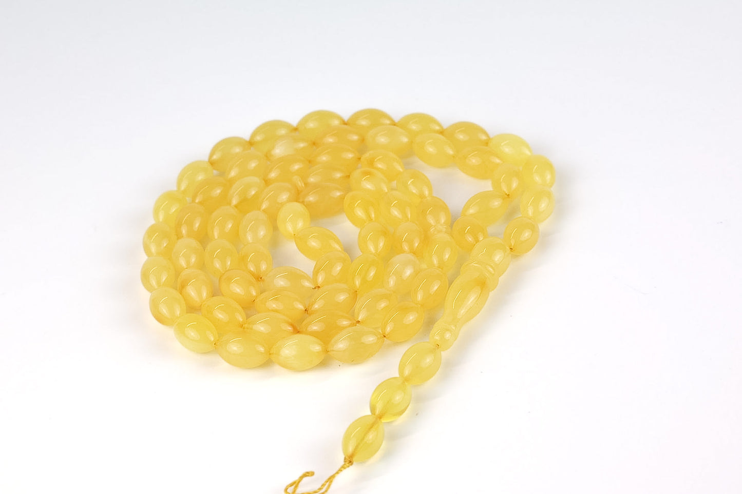 Natural Yellow Baltic Amber Rosary (23.01g) | Certified Mesbah | Tetibel