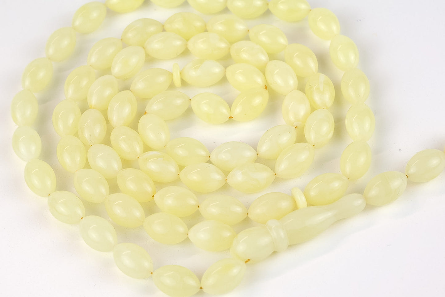 Natural Light Yellow Baltic Amber Rosary (22.94g) | Certified Mesbah | Tetibel