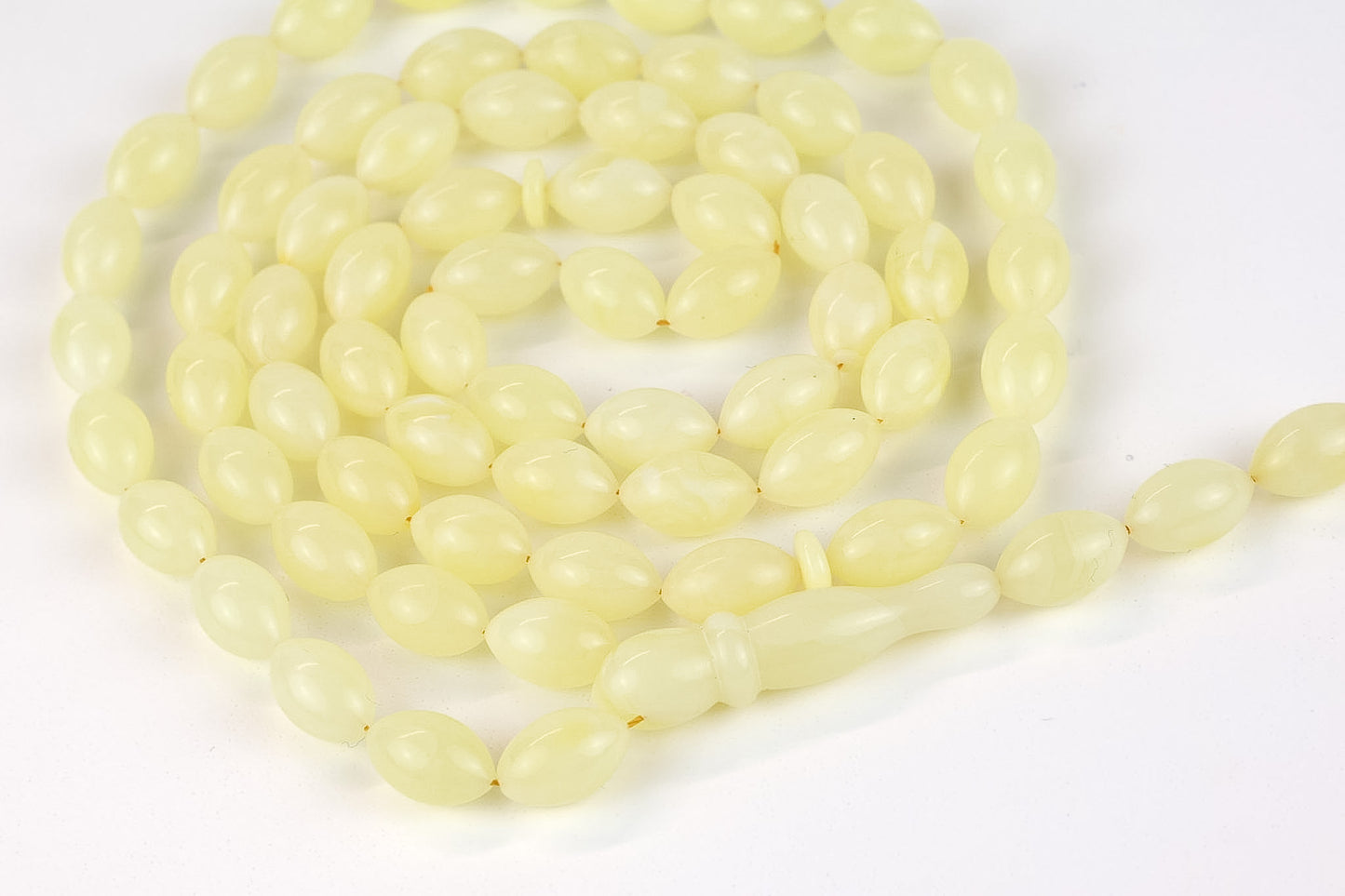 Natural Light Yellow Baltic Amber Rosary (22.94g) | Certified Mesbah | Tetibel