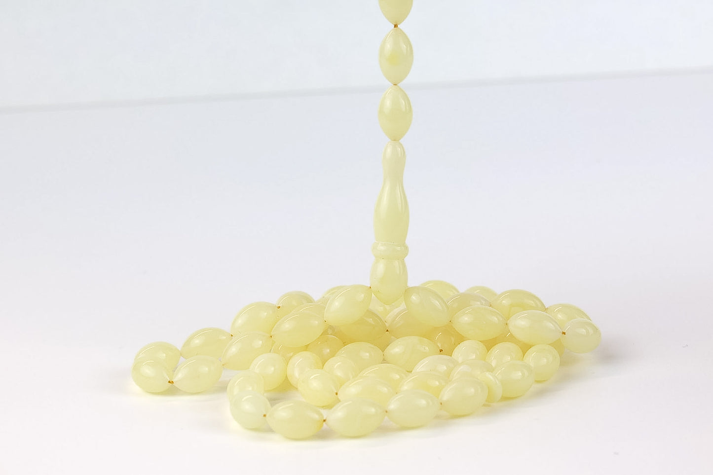 Natural Light Yellow Baltic Amber Rosary (22.94g) | Certified Mesbah | Tetibel