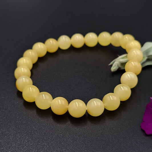 Handmade Yellow Amber Beaded Bracelet