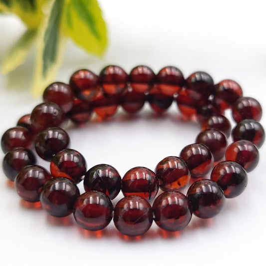 Brownish Tint Amber Beads Bracelet