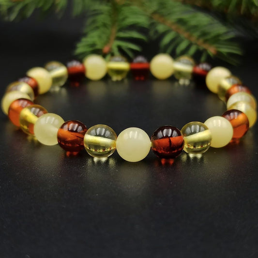 Amber Colourful Beads Bracelet
