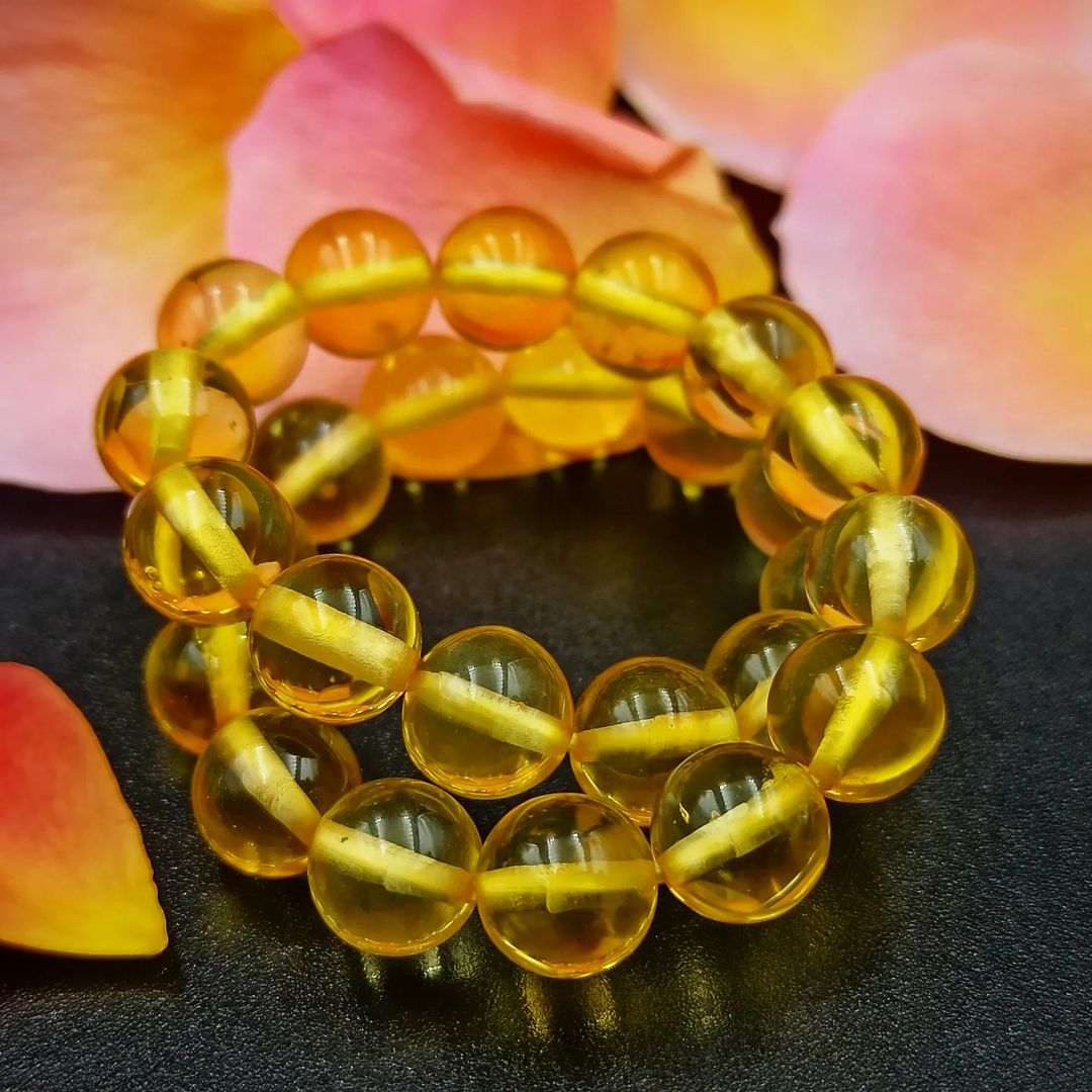 Amber Clear Beads Bracelet