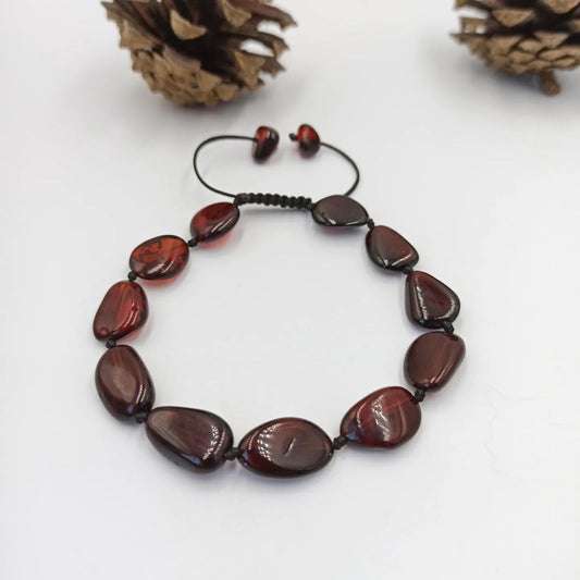 Amber Bracelet with adjustable sliding knot
