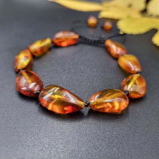 Amber Bracelet with adjustable sliding knot