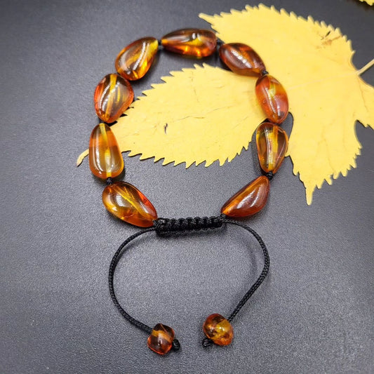 Amber Bracelet with adjustable sliding knot