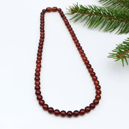 Amber Necklace Bead Reddish Brown