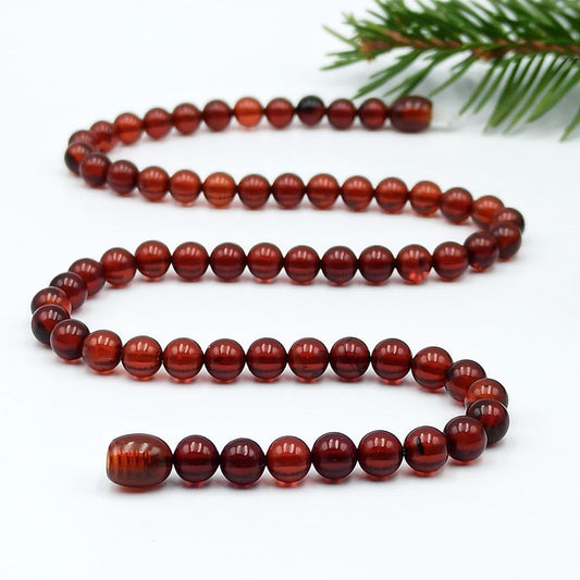 Amber Necklace Bead Reddish Brown