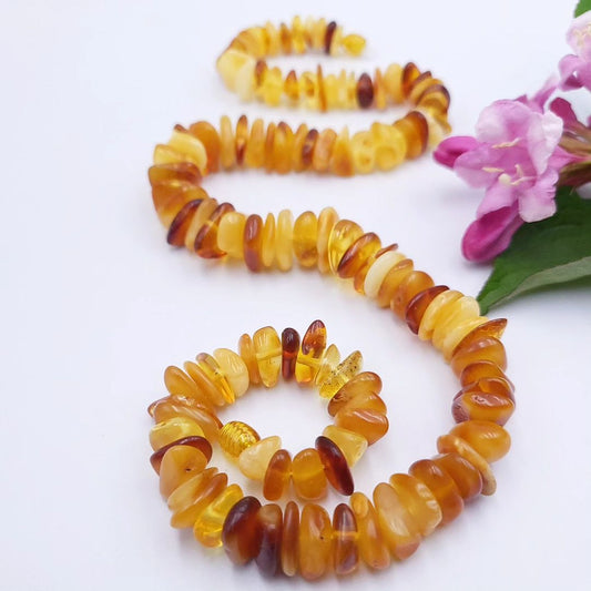 Amber Necklace Chips Cascade Necklace Light Multicolor