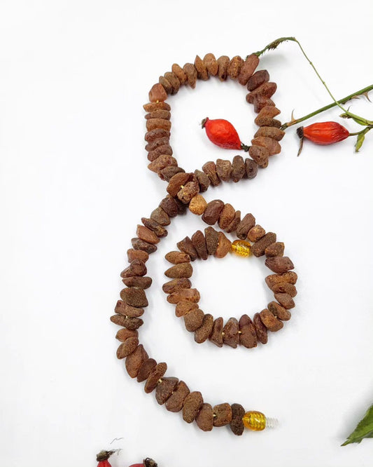 Handmade Baltic Amber Necklace Organic Unpolished Amber Beads