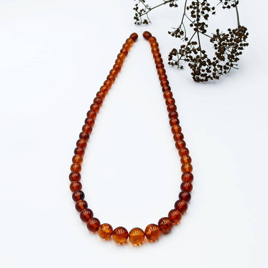 Amber Necklace Bead Reddish Brown