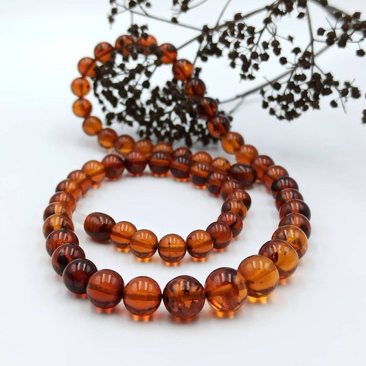 Amber Necklace Bead Reddish Brown