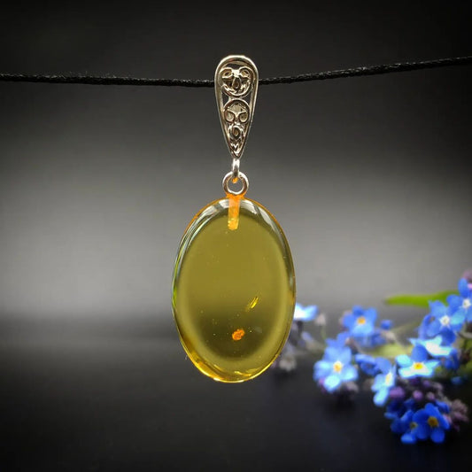 Amber Silver Pendant