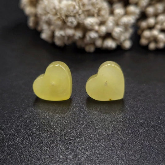 Heart Amber Silver Earrings