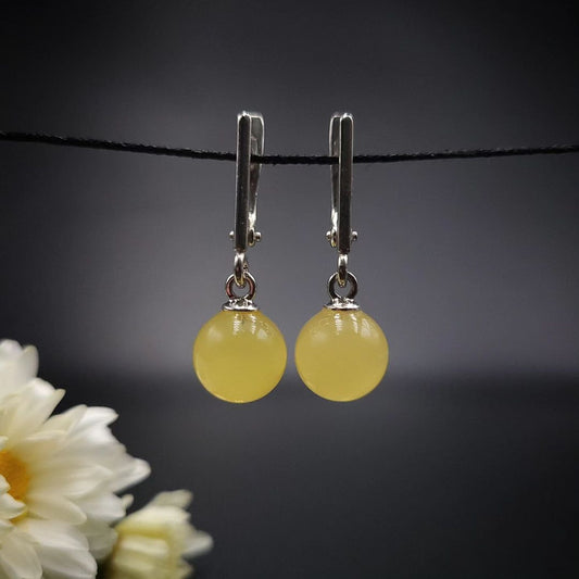 Amber Silver Earrings