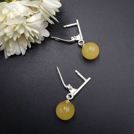 Amber Silver Earrings