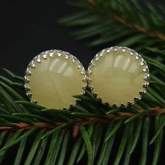 Amber Silver Earrings