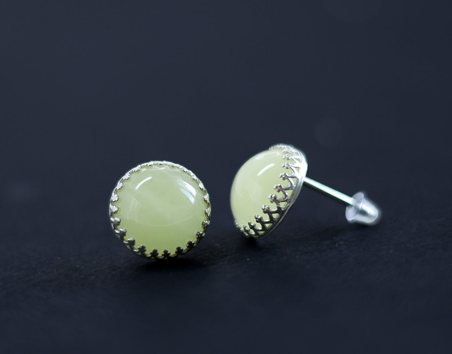 Amber Silver Earrings