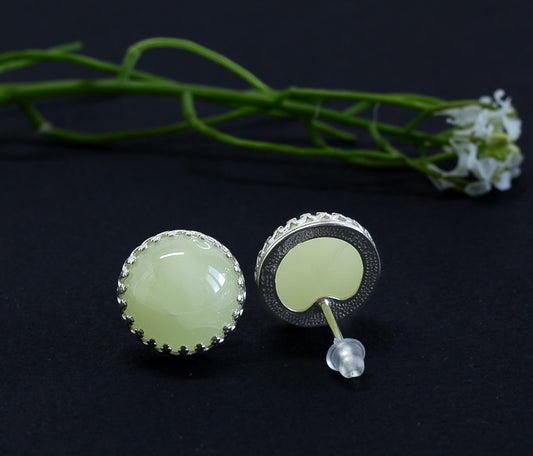 Amber Silver Earrings